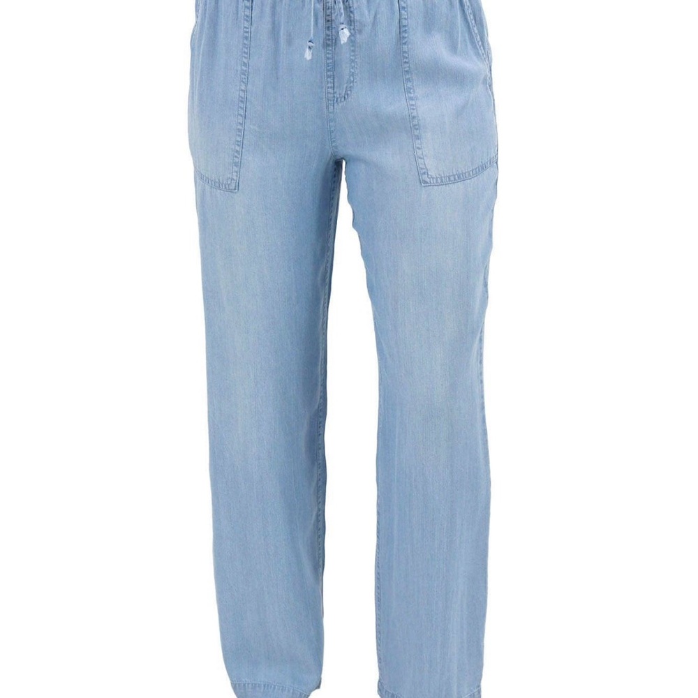 Tencel™ Lyocell Drawstring Wide Leg Pants in Chambray Wash